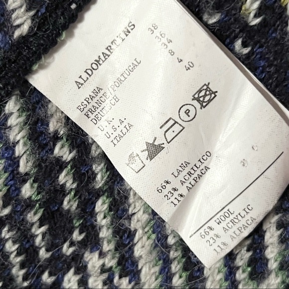 ALDOMARTINS Wool Alpaca Colorblock Plaid Long Maximalist Sweater Blanket Coat S - Picture 15 of 16